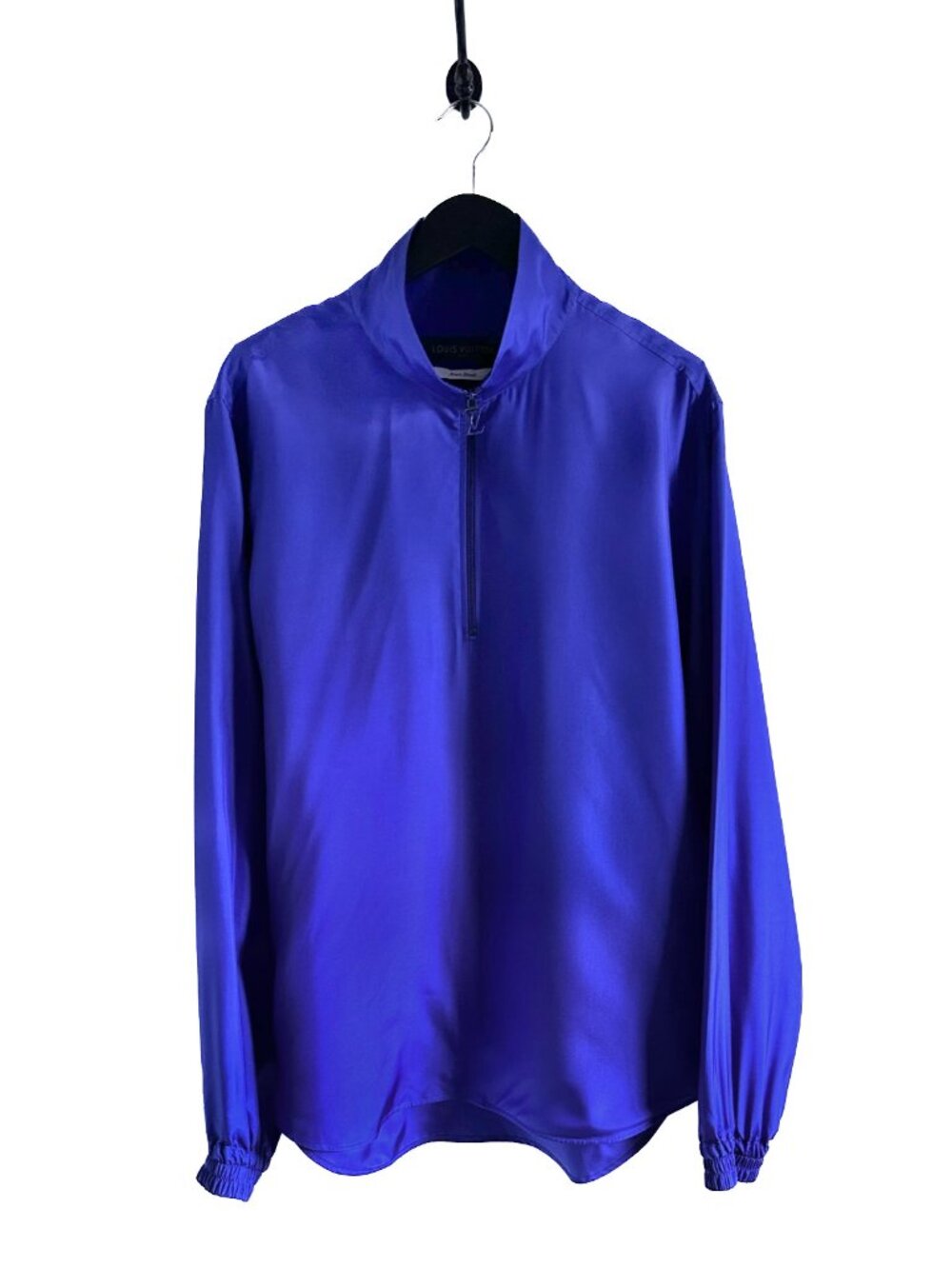 Louis Vuitton X Amen Break 2021 Blue Silk Half-zip Shirt